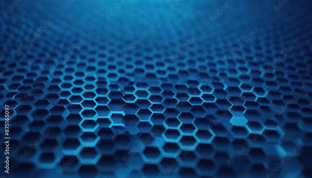 Poster blue hexagonal background with a lot of hexagons