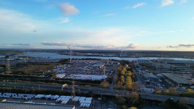 Aerial View of Dagenham East London. The Capital London City of England Great Britain. March 2nd, 2024