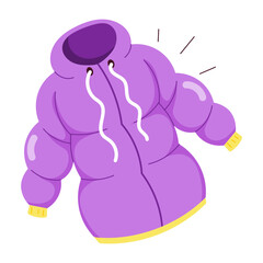 A flat style sticker of winter jacket 

