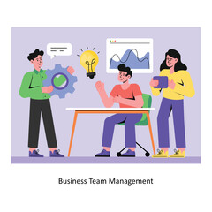 Business Team Management concept flat style stock illustration. EPS 10 File