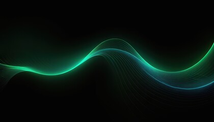 A green, wavy line with a dark background