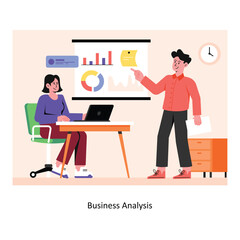 Business Analysis  concept flat style stock illustration. EPS 10 File