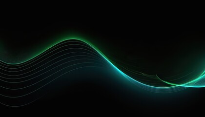 Black background wallpaper with green wavy lines
background