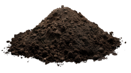 Soil, pile of soil isolated on png background.