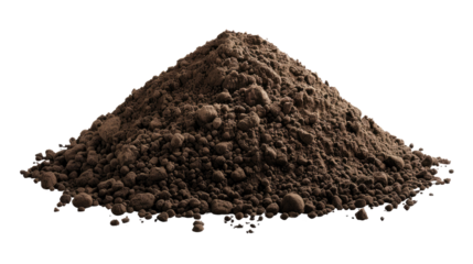 Soil, pile of soil isolated on png background.