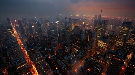 Obraz premium Nighttime Splendor of a Majestic City