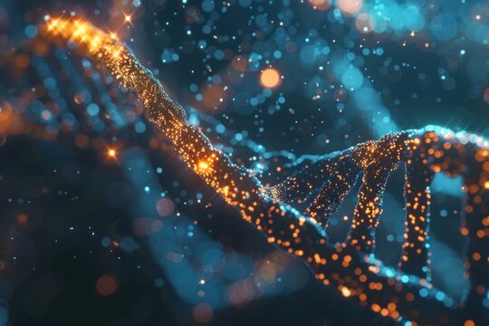 Shiny DNA medicine blockchain metaverse nft crypto Datastream flow background