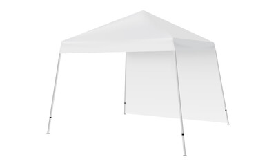 Pop Up Canopy Tent With Slant Legs, Side View, Isolated On White Background. Vector Illustration