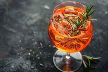 Sparkling Orange Cocktail with Rosemary
