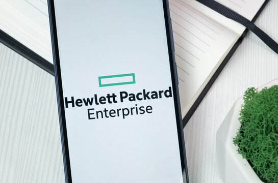 New York, USA - 30 June 2024: Hewlett Packard Enterprise Logo or Icon on Phone Screen