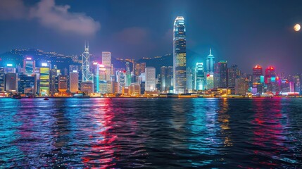 Fototapeta premium Nighttime Splendor of a Majestic City