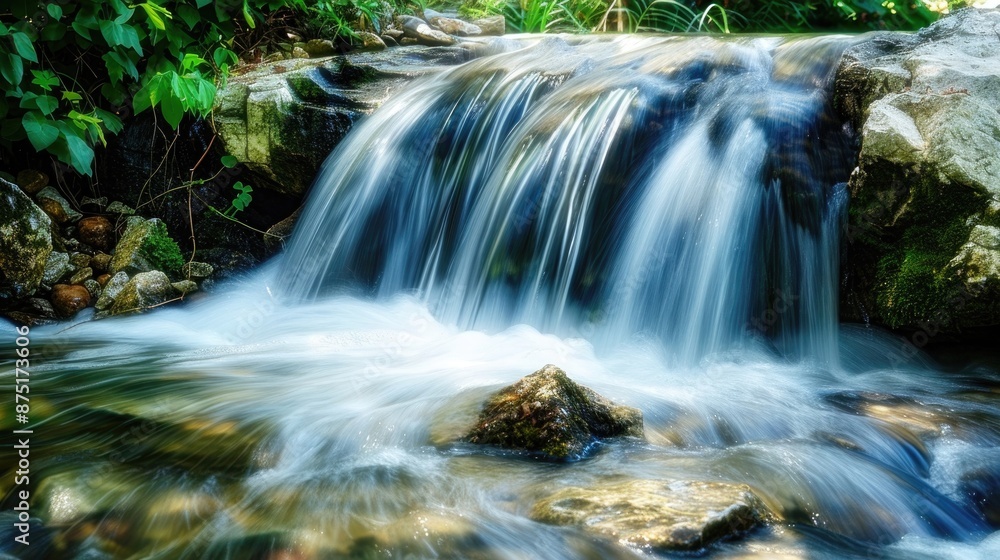 Wall mural water flow effect from the side photography