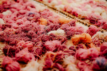 Closeup of colorful rice noodles