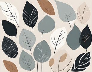 Obraz premium Minimal abstract Scandi style Creativity art leaves design background