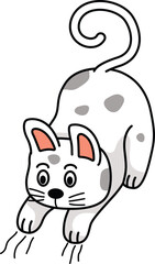 illustration of cat outline white on background vector
