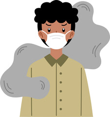 people covering mouth to avoid pollution