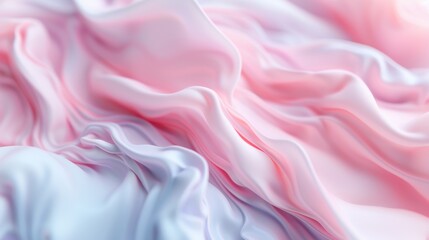 Obraz premium An image depicting soft pink and gray fabric with smooth, flowing folds, creating an abstract and gentle visual texture, representing softness and elegance.