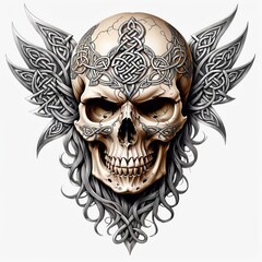 Naklejka premium Celtic Skull Ornament