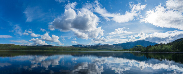 Landscape at Langas lake in Gällivare, Lappland, Sweden.