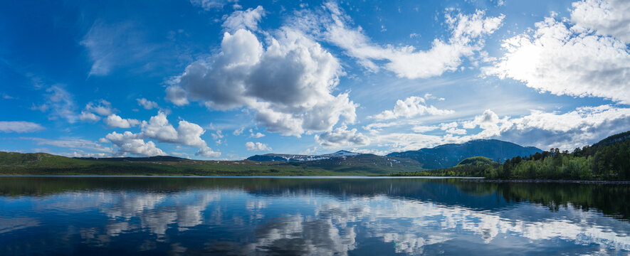 Landscape at Langas lake in G&auml;llivare, Lappland, Sweden.