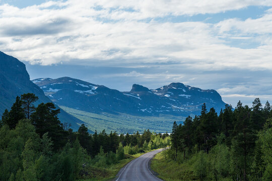 Landscape at Langas lake in G&auml;llivare, Lappland, Sweden.