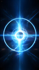 Obraz premium Digital blue glowing high energy plasma force field in space poster mobile phone background