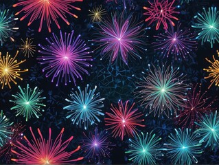 Fototapeta premium fireworks on the night sky