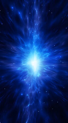 Fototapeta premium Digital blue glowing high energy plasma force field in space poster mobile phone background