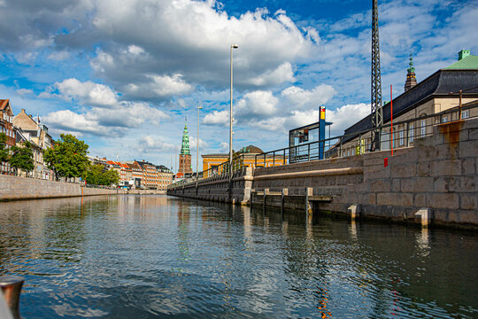 One of the many canals in the center of Copenhagen. Denmark.