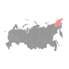 Chukotka Autonomous Okrug map, administrative division of Russia. Vector illustration.