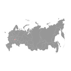 Chuvashia map, administrative division of Russia. Vector illustration.