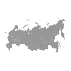 Dagestan map, administrative division of Russia. Vector illustration.