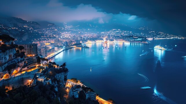Dazzling City Lights Against the Night