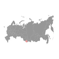 Altai Republic map, administrative division of Russia. Vector illustration.