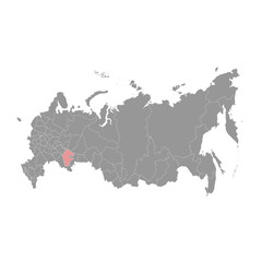 Bashkortostan map, administrative division of Russia. Vector illustration.