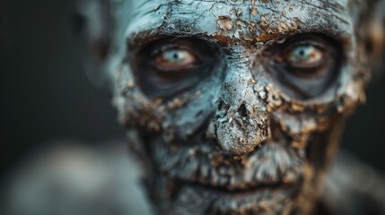 This close-up image presents an abstract artwork featuring darker tones and a blurred effect, creating a feeling of depth, mystery, and intricate artistic design.