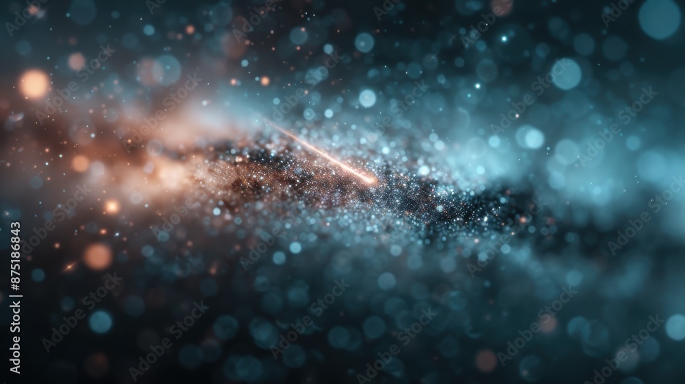 Poster an artistic rendering of a shimmering pattern of bokeh lights creating a sparkling, galaxy-like aest