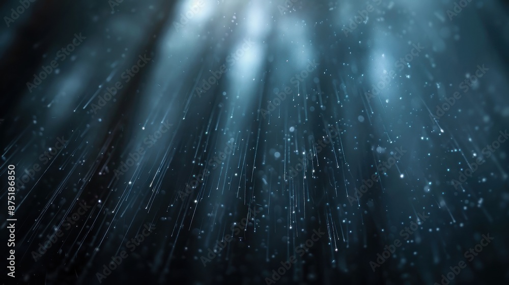 Poster softly illuminated light rays penetrating through a misty, ethereal forest, creating a dreamy atmosp