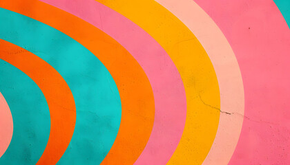 A soft and colorful abstract image featuring curved lines in shades of pink, orange, and teal. The gentle curves and pastel colors create a soothing and harmonious visual effect