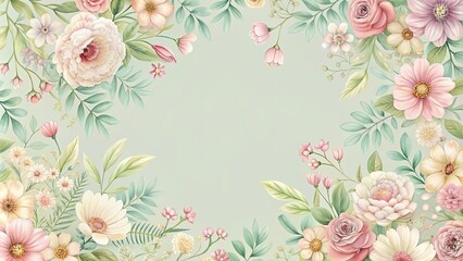 Obraz premium Delicate floral pattern in pastel colors , floral, pattern, pastel, colors,design, background, decorative, soft, gentle
