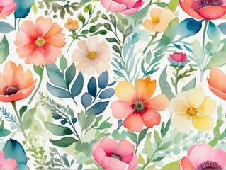seamless pattern with tulips