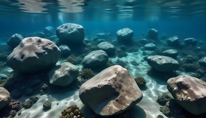Obraz premium Beautiful big stones underwater