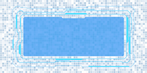 Abstract blue technology background design, digital futuristic frame on a light mosaic backdrop, concept of innovation. 3D Rendering