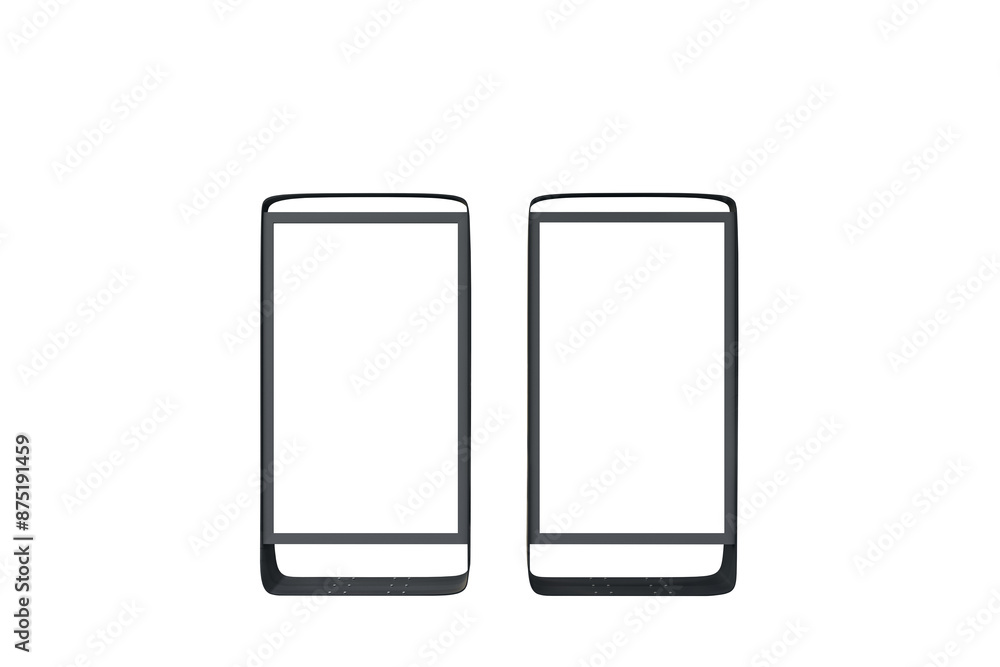 Poster isolated mockup of a clean, transparent billboard lightbox with a white background cut out. 3d rende