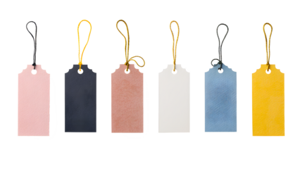 Price paper tag on transparent background
