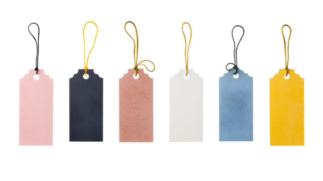 Price paper tag on transparent background