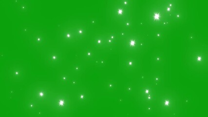 Glitter sparkle animated green screen, 4K Chroma key 3d animation. White shining dust light. Bokeh light lights effect background. Glowing stars sparkle. Concept: Christmas, party, celebrate, birthday - Powered by Adobe