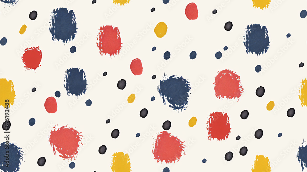 Poster colorful brush strokes and dots pattern perfect for backgrounds, textiles, and other uses