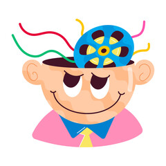 Cinephile sticker designed in flat style 

