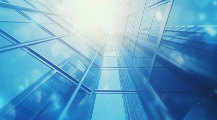 Obraz premium blue glass wall